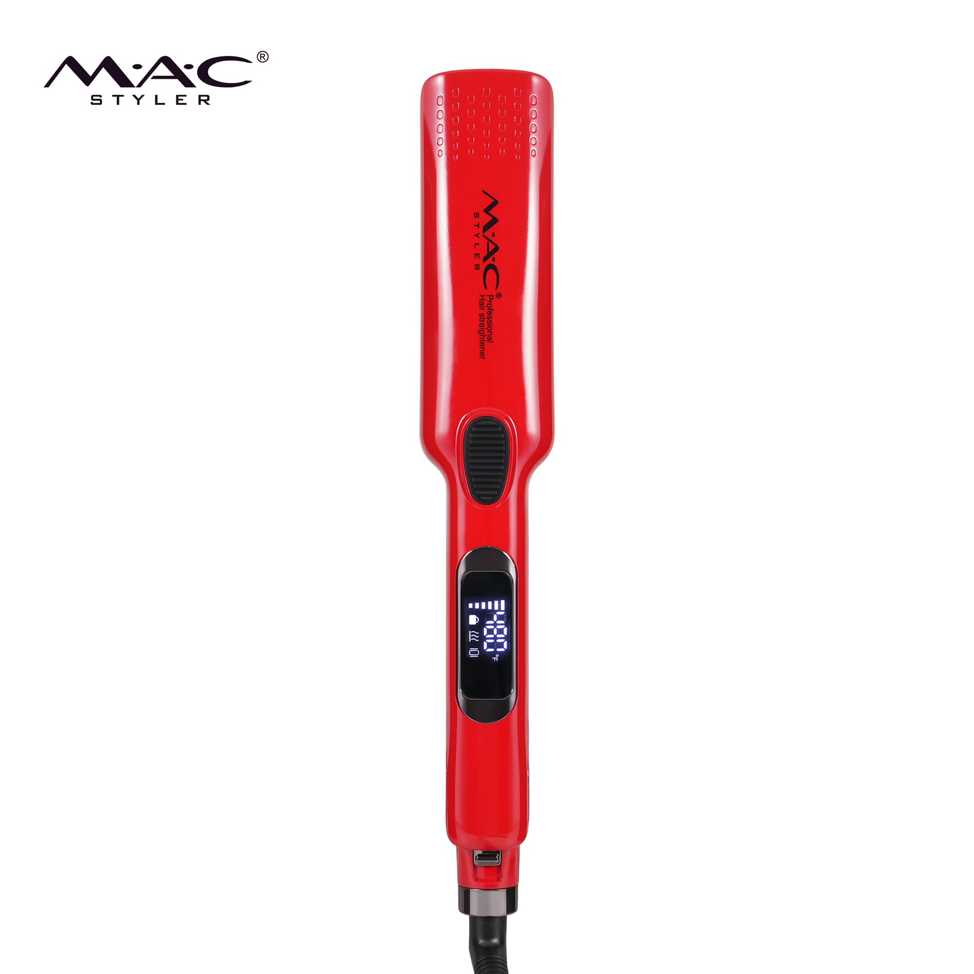 MAC Portable Professionnel Lisseur Affichage LCD Fer Plat Dispositif de Lissage des Cheveux en Titane 480F Grand Panel Style OEM