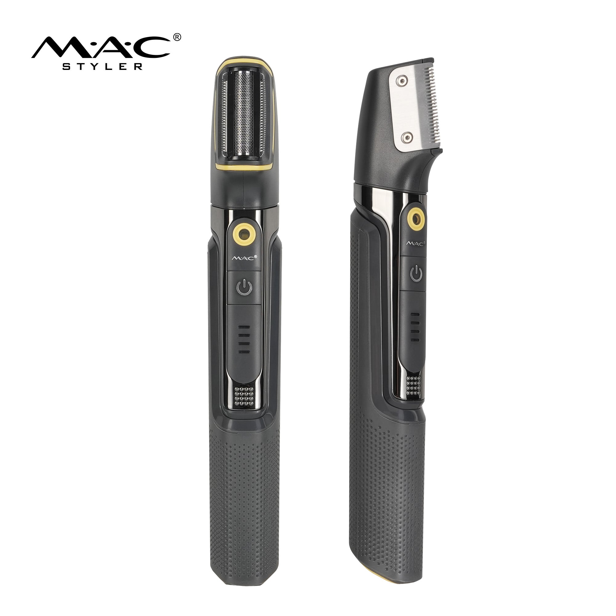 MAC Styler MC-5829 2-in-1 Men's Care Set – Electric Foil Shaver and Hair Clipper Trimmer, 45 Degree Acute Angleblade, USB Rechargeable, CE ROHS Certified, Dark Gunmetal Gold Accent, OEM ODM Available