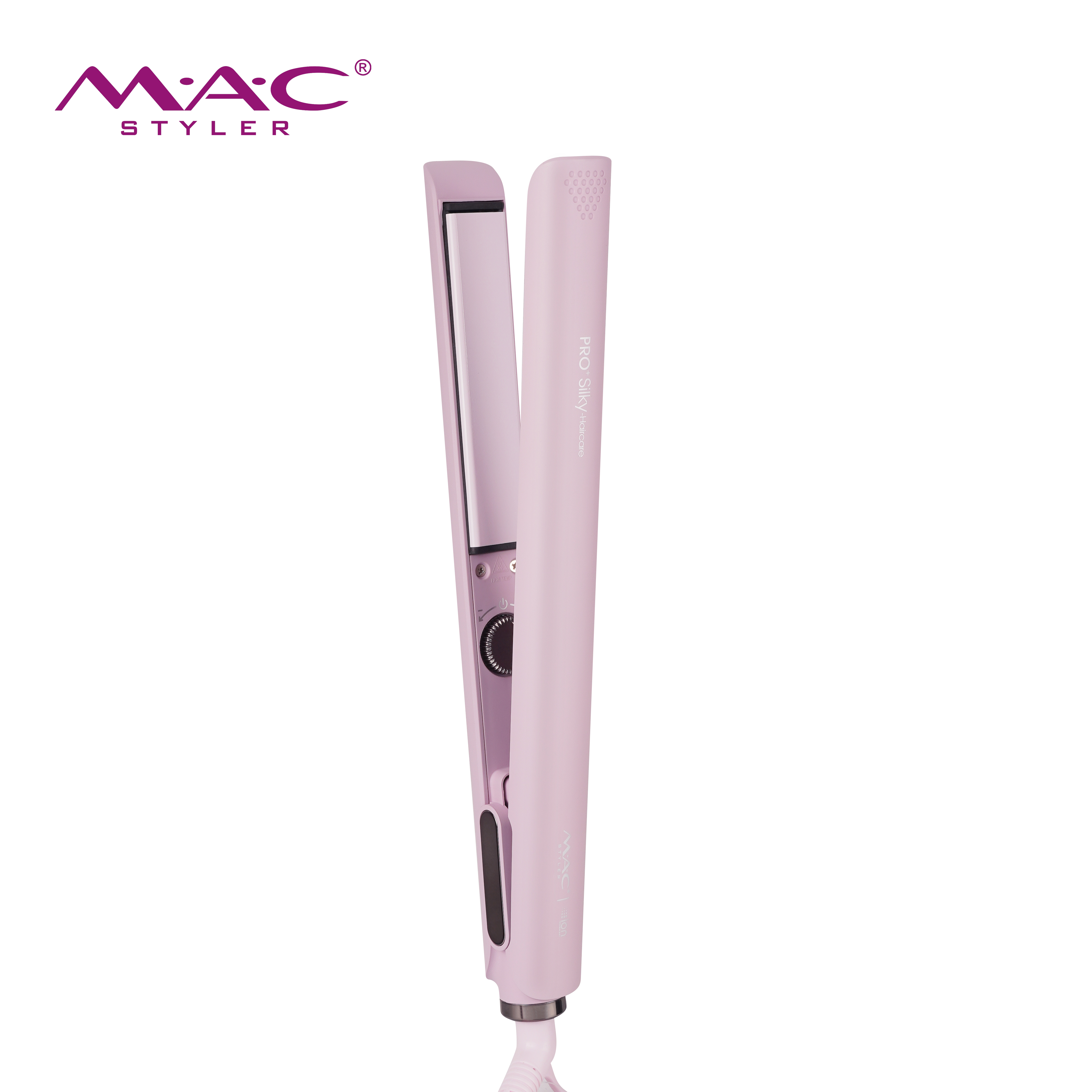 MAC Styler MC-5596 PRO+ Silky Haircare Professional Hair Straightener – PTC Ceramic Heating, 3000W Negative Ion, 30s Rapid Heat, Turntable Control, Auto Shutdown, 360° Rotating Cord, Curl & Straight 2-in-1, Lavender Purple