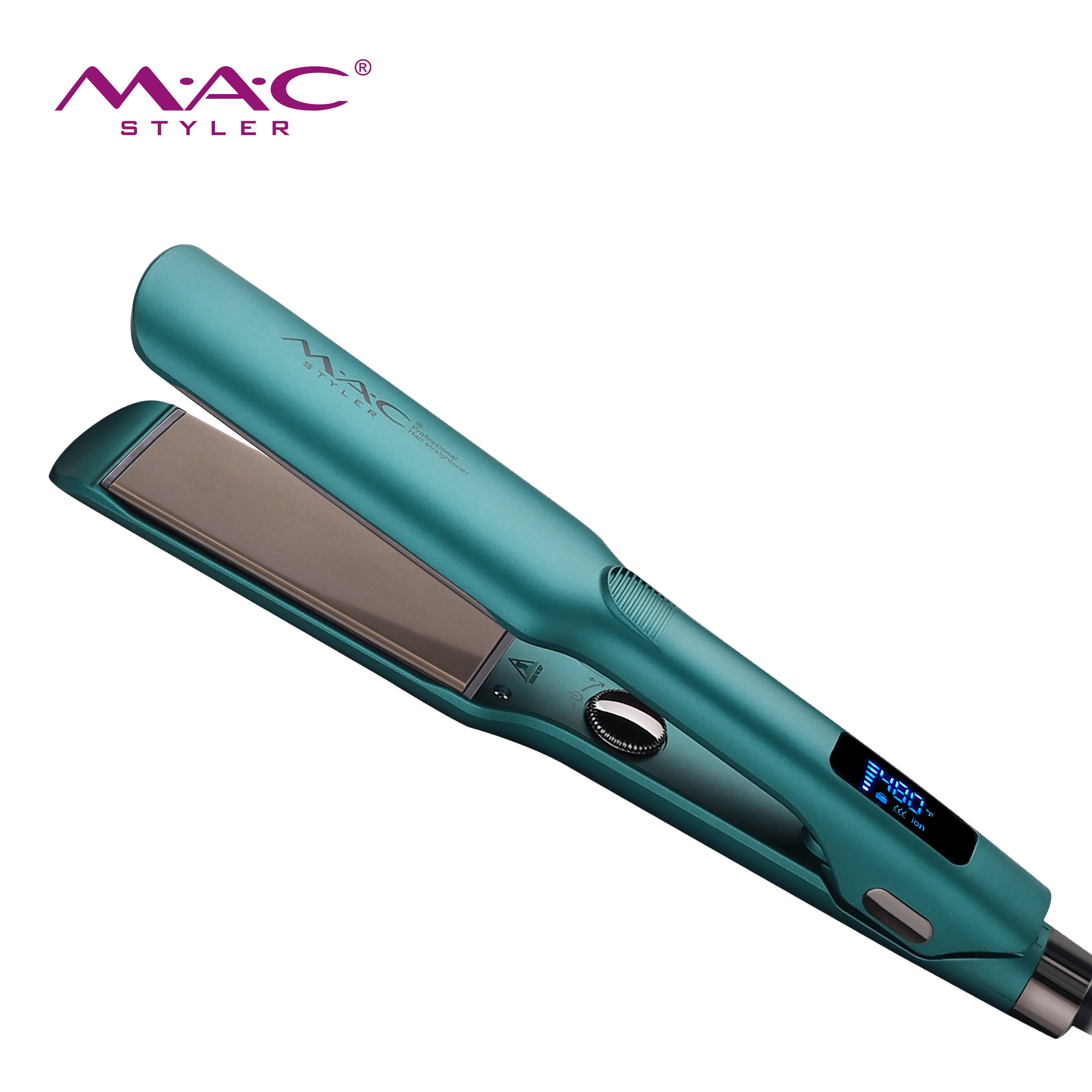 MAC Styler MC-5575 Professional Hair Straightener – Titanium Plate, MCH Heater, 480°F, LCD Display