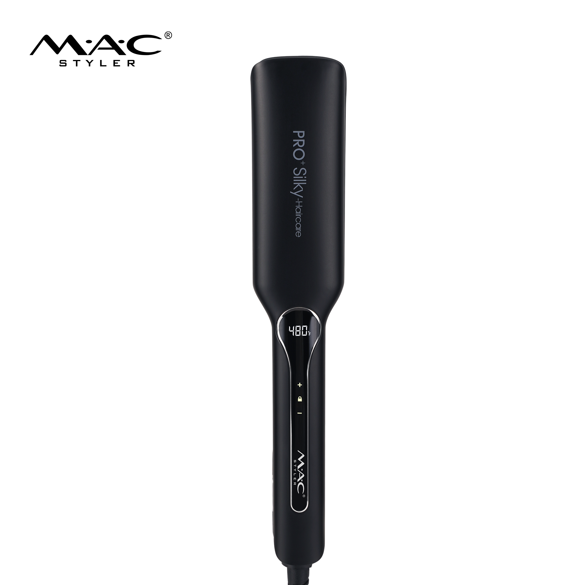 MAC Styler MC-5591 PRO+ Sikly Haircare Professional Hair Straightener – 1.8-Inch Plate, 30s Rapid Heat, Infrared Negative Ion, MCH Heater, Temperature Lock, Auto Shutdown, Curl & Straight 2-in-1, Starry Grey