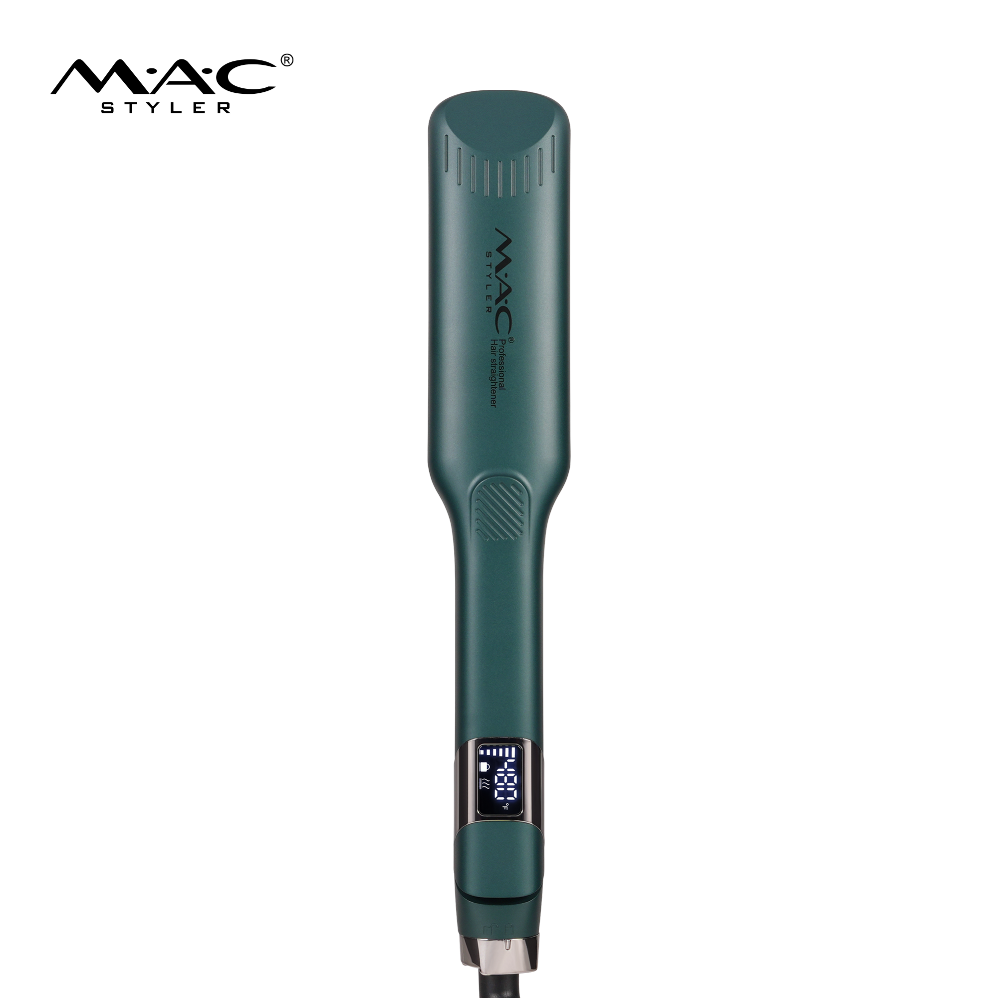 MAC Styler MC-5628 Luxury 8-Color Collection Titanium Wide Plate Hair Straightener – 480°F Digital LED Console, MCH Fast Heating, Non-Slip Thumb Grip, Tail Lock, CE ROHS, OEM ODM