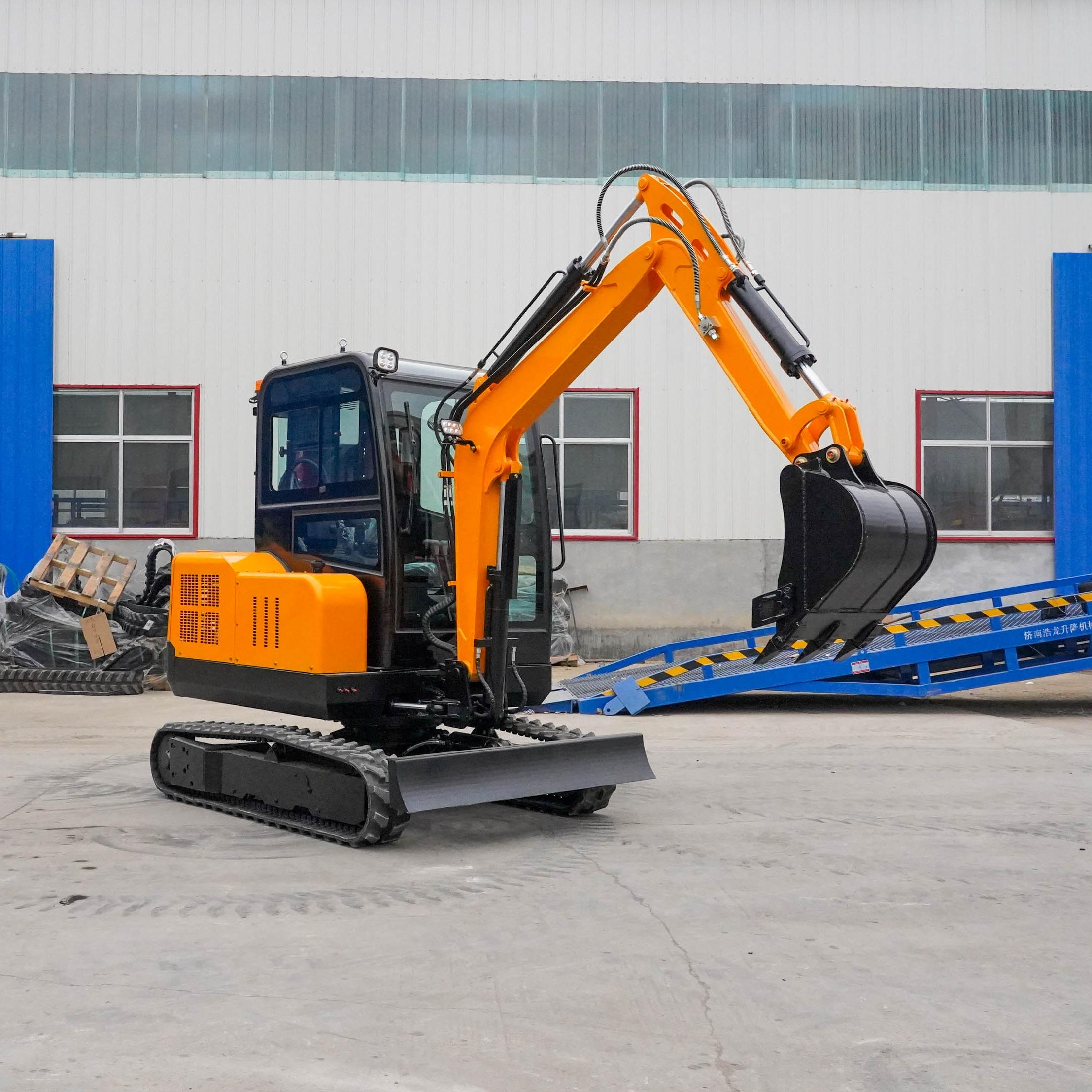 New Free Shipping High Efficient 3Ton with Side Swinging Boom Tracked Telescopic Yellow Excavator Good Sale