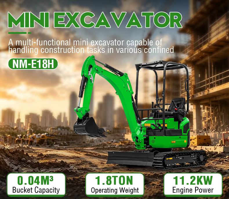 18 ton lime green hydraulic mini excavator farming compact digger tracked crawler excavator digger for sale-26