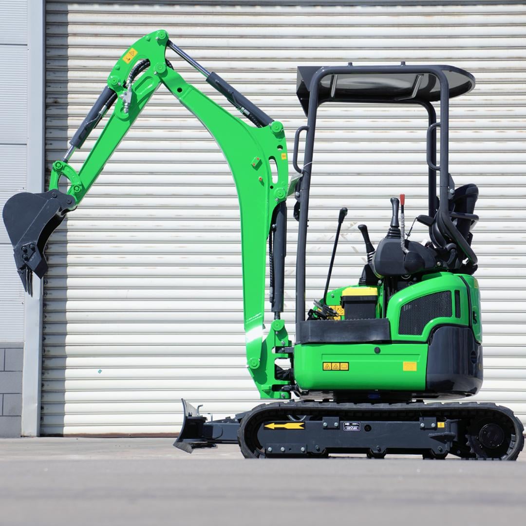 1.8 Ton Lime Green Hydraulic Mini Excavator Farming Compact Digger Tracked Crawler Excavator Digger for Sale