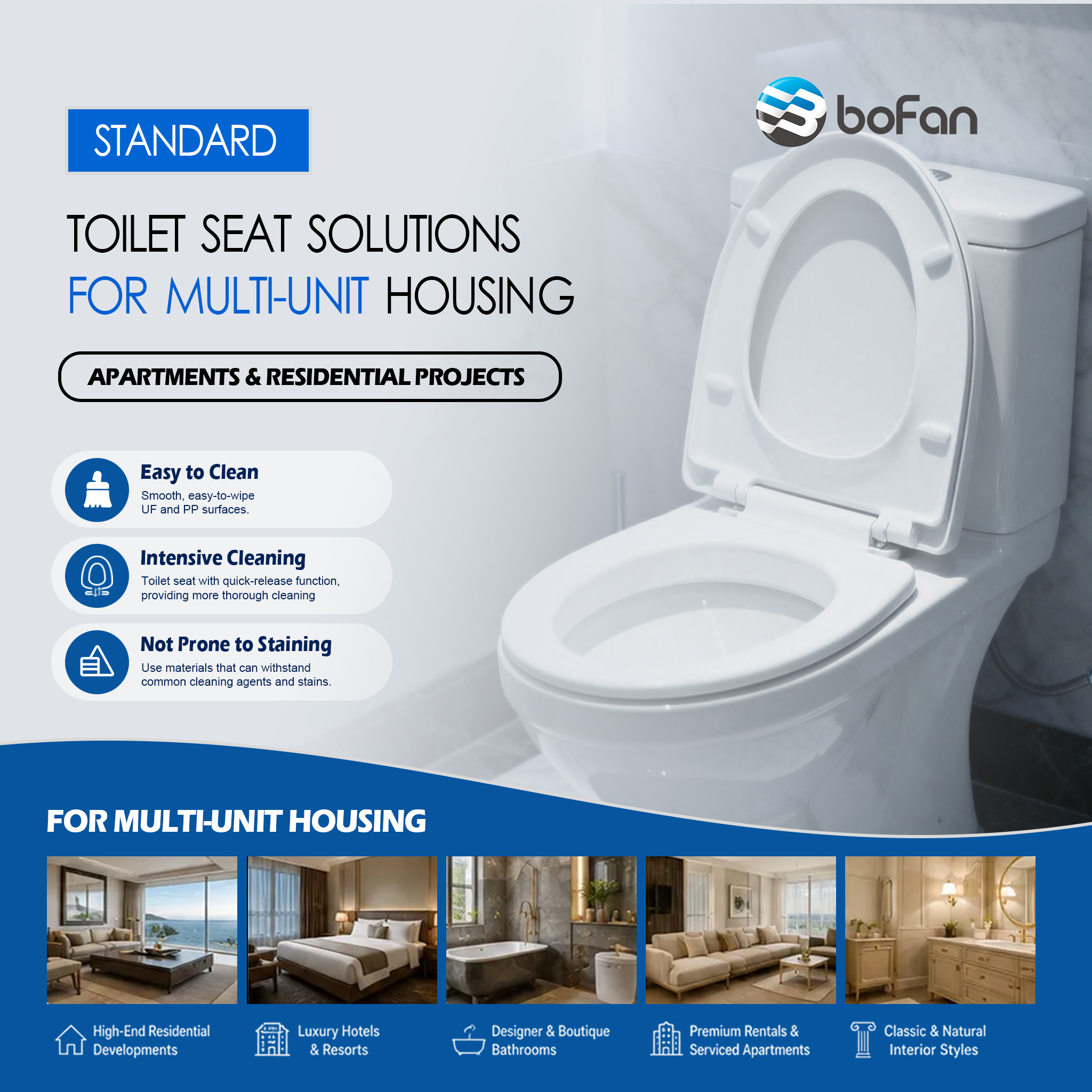 Standard Toilet Seat Solutions for Multi-Unit Housing