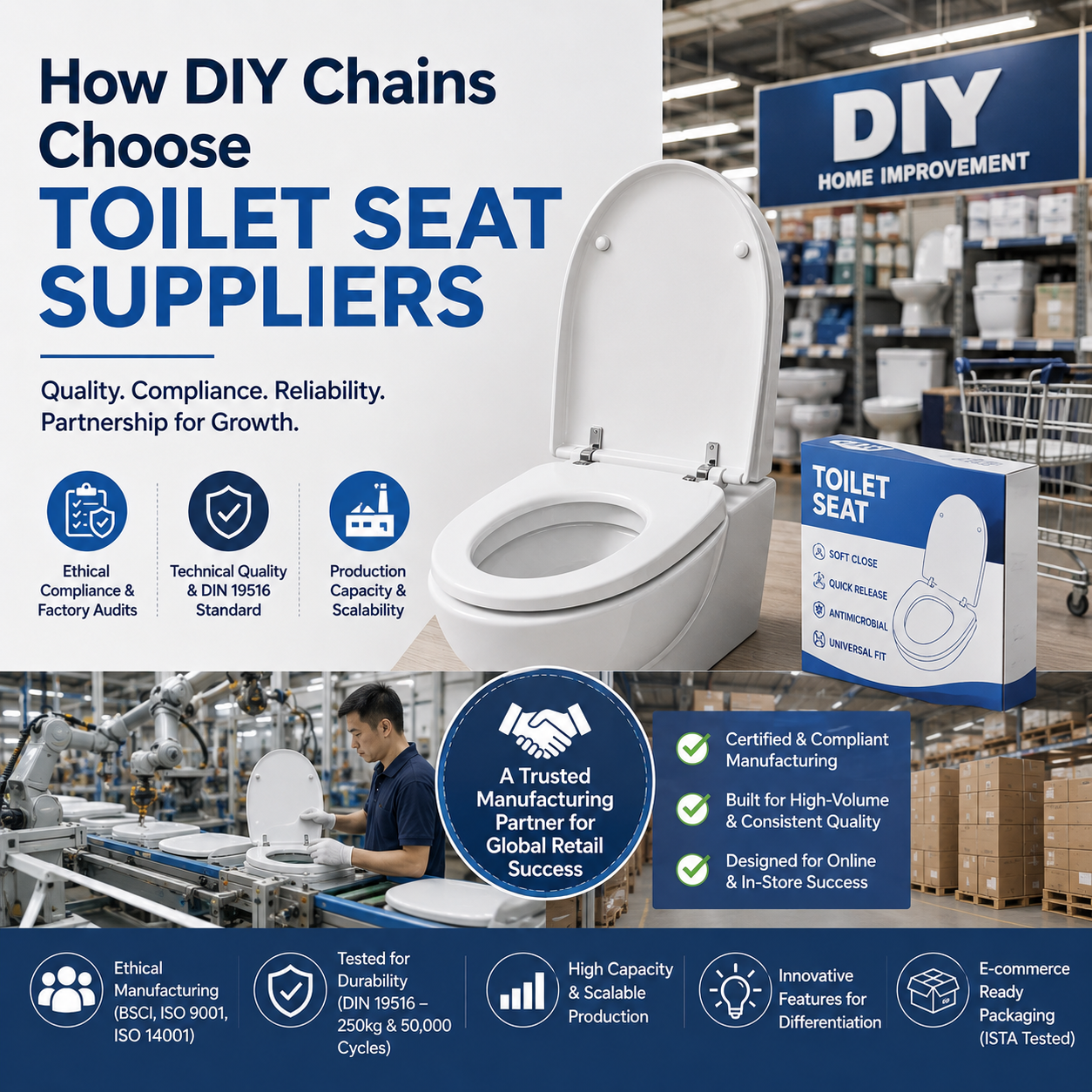 Como as Cadeias de DIY Escolhem Fornecedores de Assentos para Vaso Sanitário