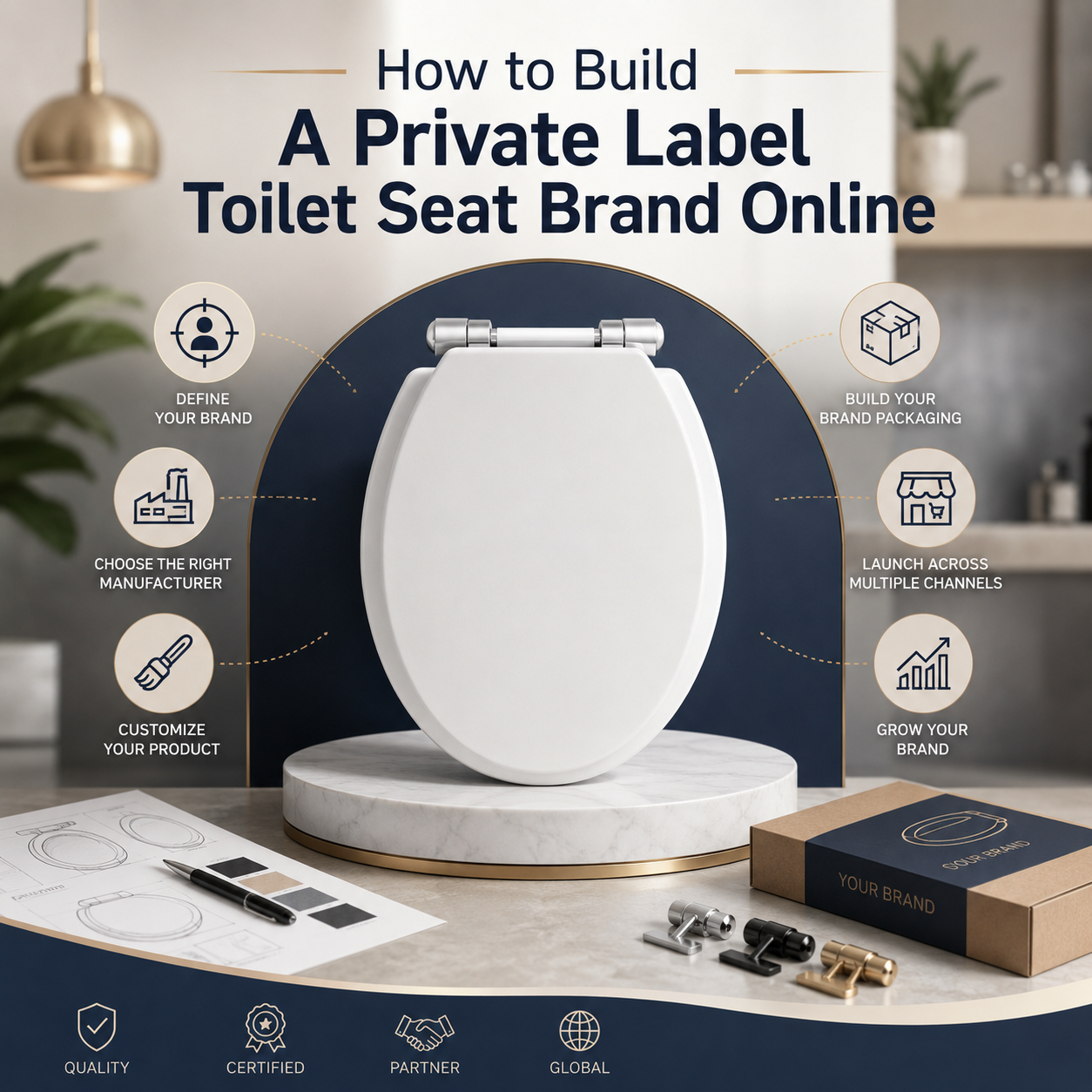 Como Criar uma Marca de Assento de Vaso Sanitário com Private Label Online