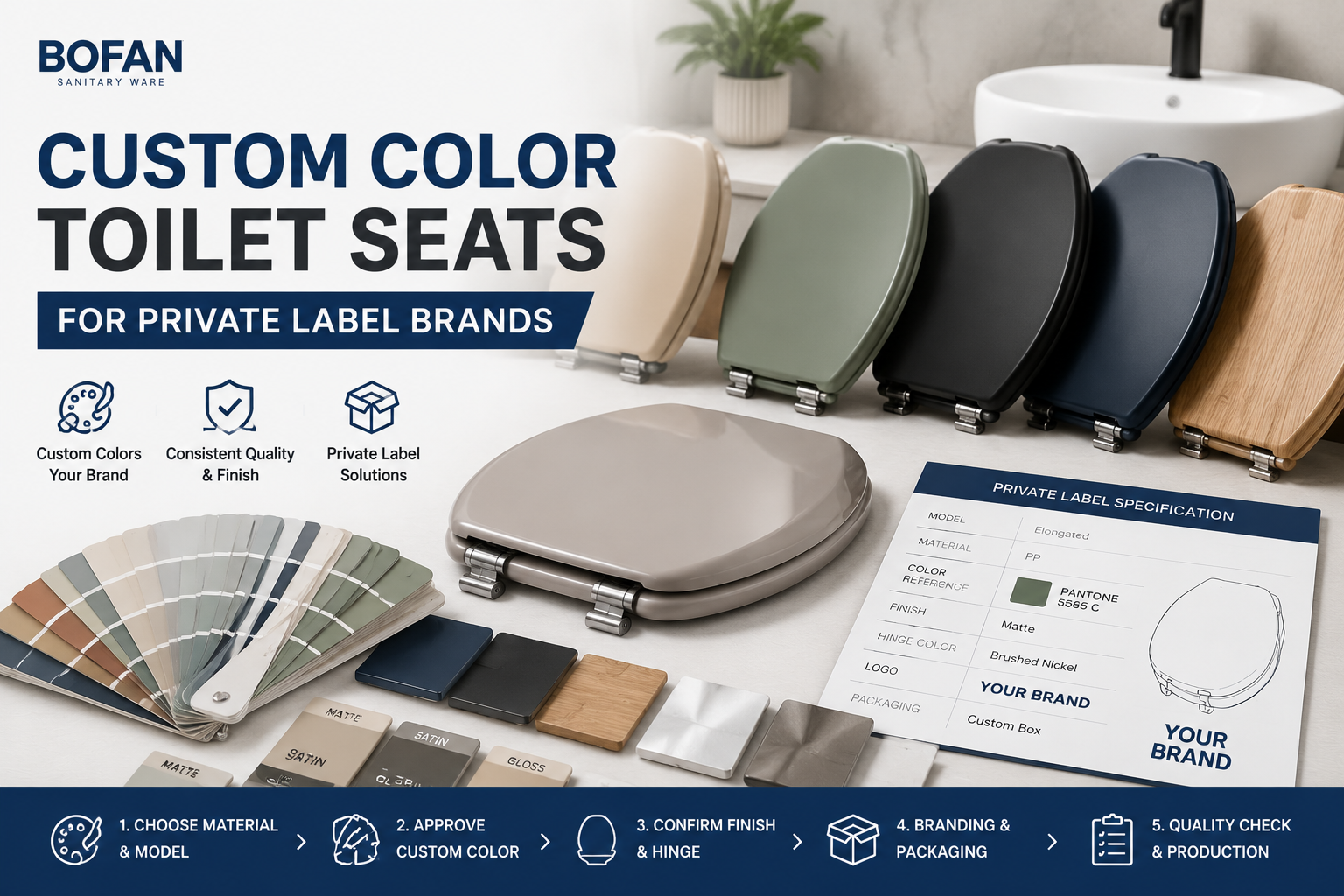 Custom Color Toilet Seats for Private Label Brands