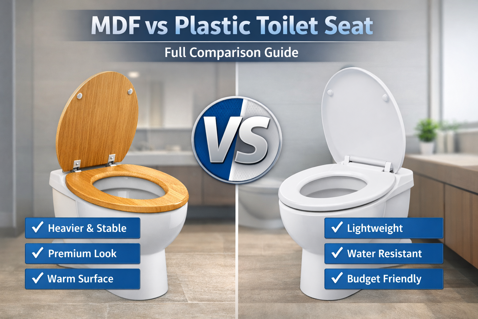 MDF versus plasttoiletsæde: Hvilket er bedst? Uddybende sammenligningsguide