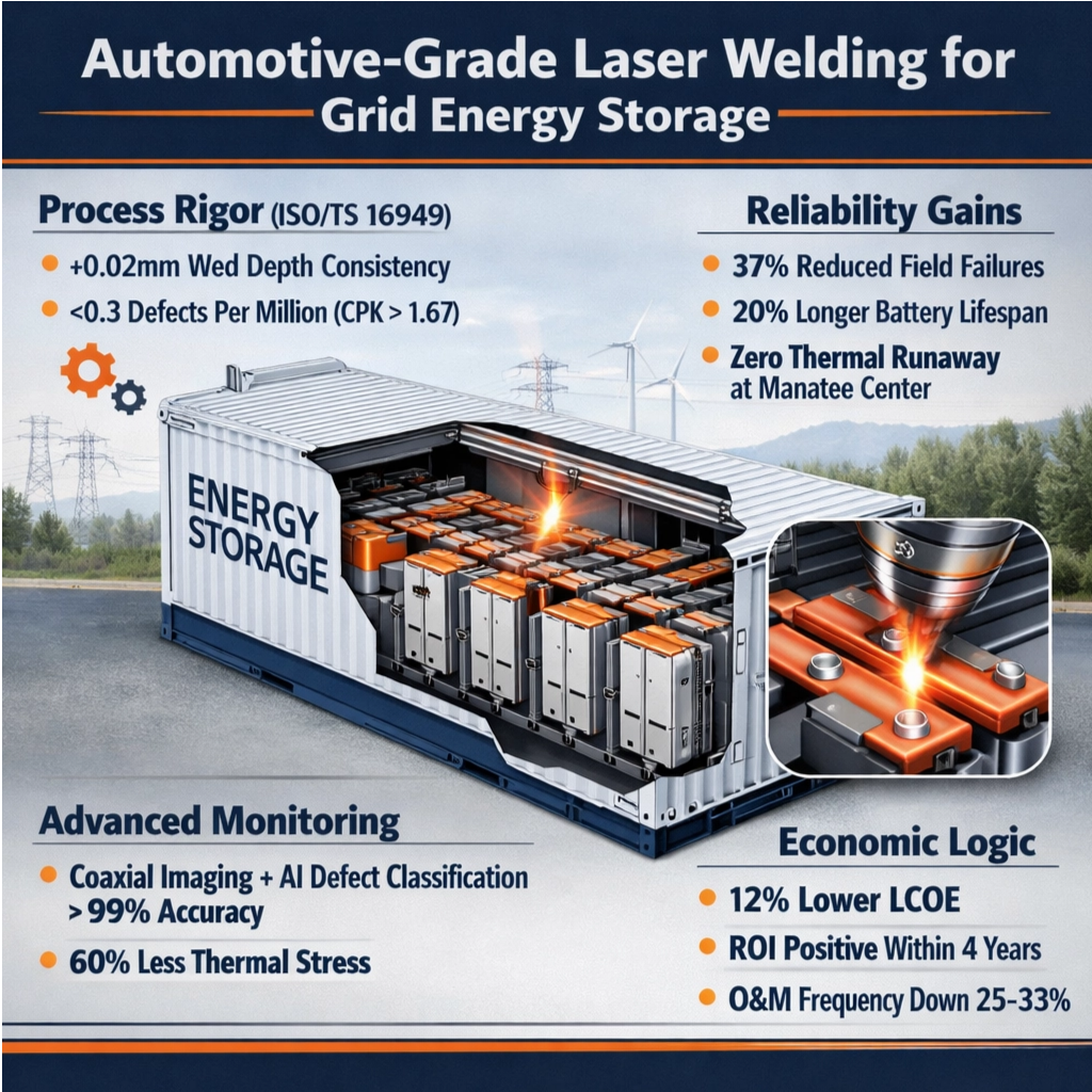 Energy Storage News: Utility-Scale Battery Projects Adopt Automotive-Grade Laser Welding