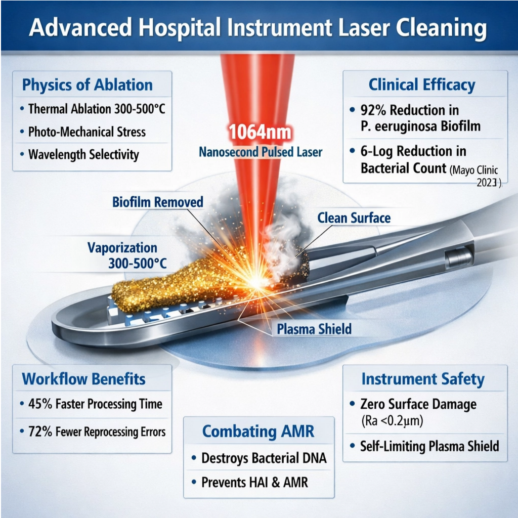 Hospital News: Laser Cleaning Proves Effective Against Resistant Biofilm on Instruments