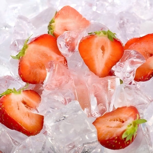 Gefrorene Erdbeeren