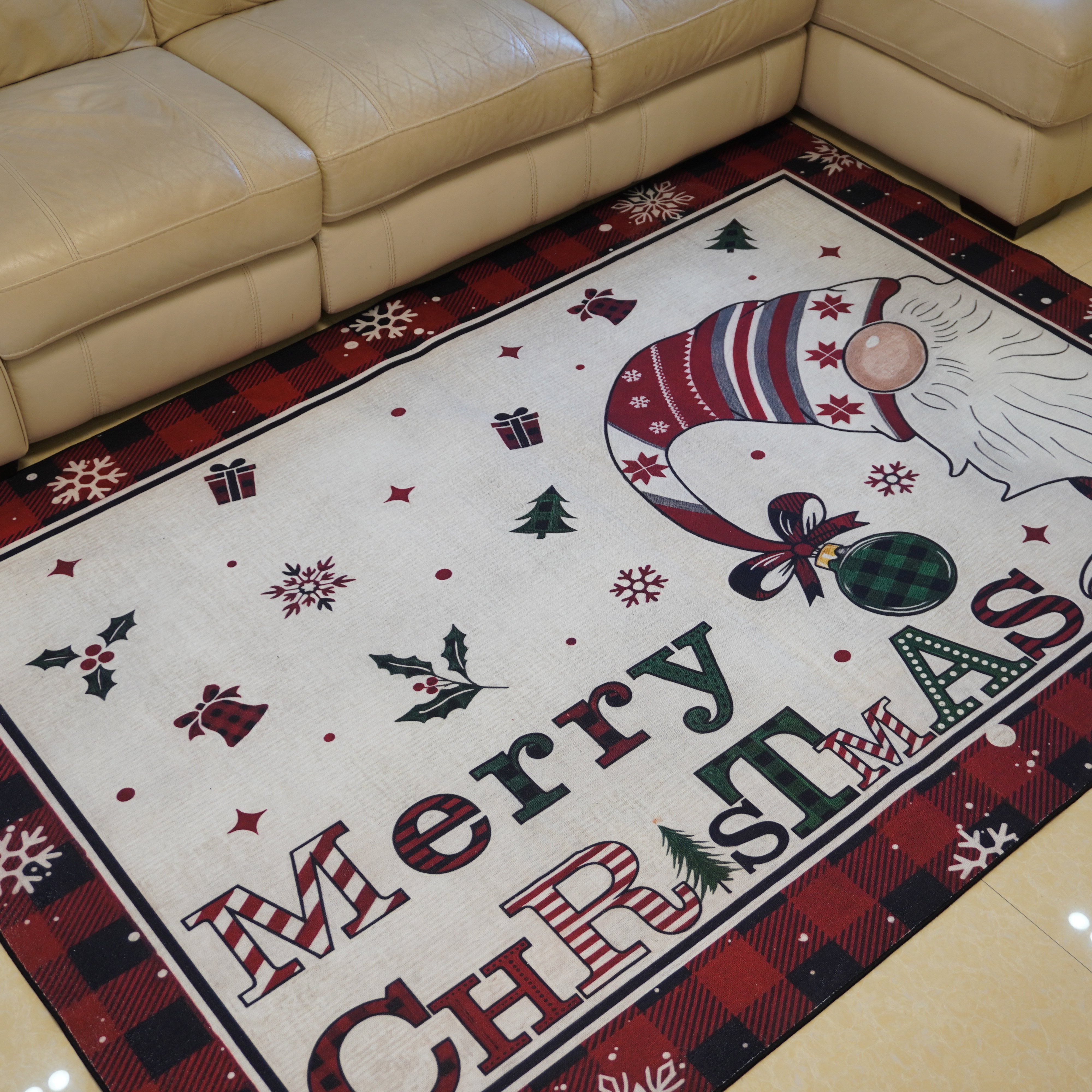 Latest Design Machine Washable Folding Customizable Christmas Carpets