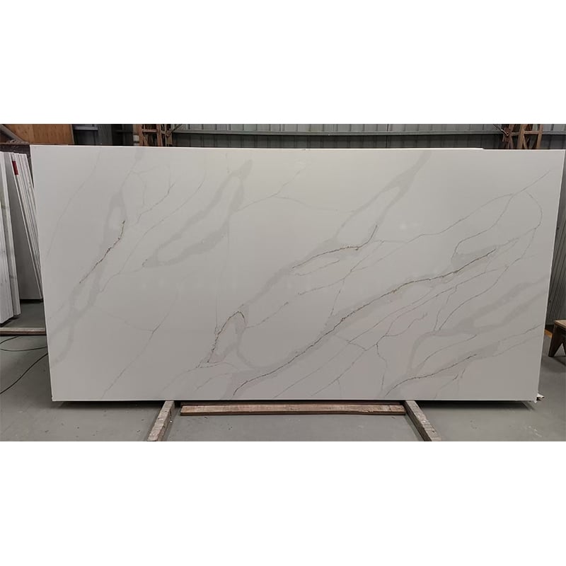 Super White Calacatta Gold Quartz Slabs - Premium (3200X1600X2/3CM, NS1003, countertops,bathroomtops,wall tiles, floor tiles,customized)