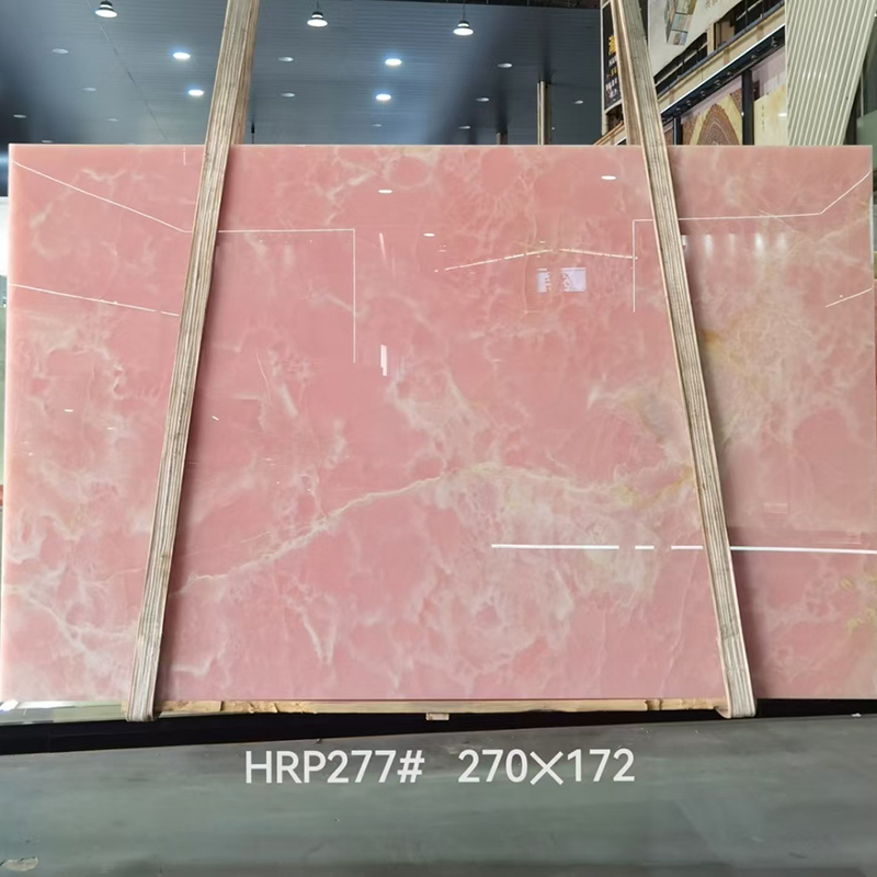 Pink Onyx Slab 240UP*120UP*2CM Modern Design Durable & Water Resistant for Wall Cladding & Countertop