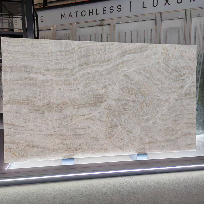 Taj Mahal Quartzite Slab 240UP*120UP*2CM Modern Design Durable & Water Resistant for Wall Cladding & Countertop