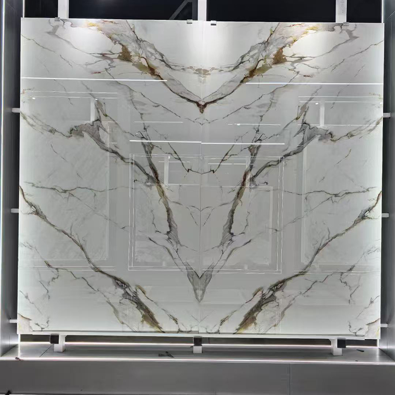 Calacatta Gold Nano Glass NS-NN0001 280*160*1.8CM kitchen countertop, Island, floors, background wall,monument