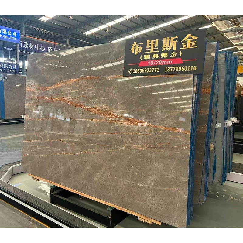 Premium Bris Golden Marble Slabs | Direct Factory Supply for Floor, Wall, Stair & Countertop