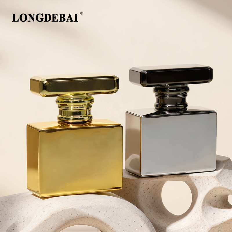 Wholesale 30ml 50ml 100ml electroplated gold perfume glass bottles