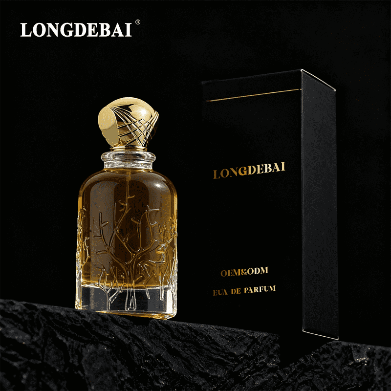 30ml 50ml 100ml Elk Forest Embossed Amber Crystal perfume Bottle with Gilded Diamond Top Cover