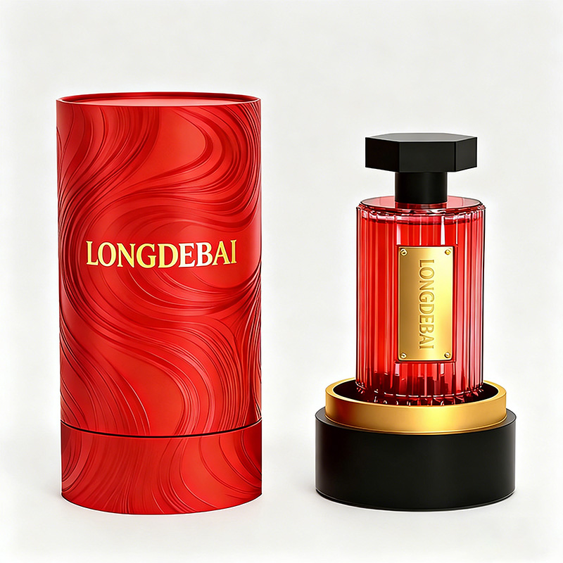 Custom Ribbed Columnar 50ml 100ml Luxury Glass Fragrance Bottle with Hexagonal Cap