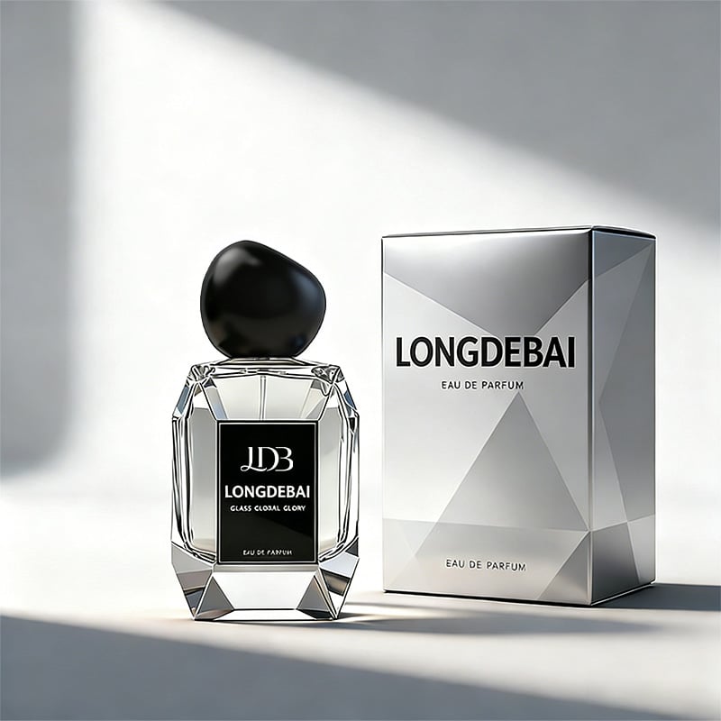 Geometric Multi-Faceted Black Glass Perfume2.jpg