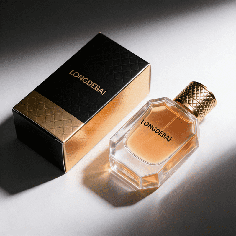 Flat 50ml Empty Perfume Bottle with Diamond-Patterned Zinc Alloy Cap