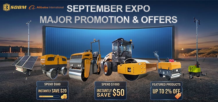 September Promotion: SDBM Factory Direct Deals on Road Rollers &  Light Towers