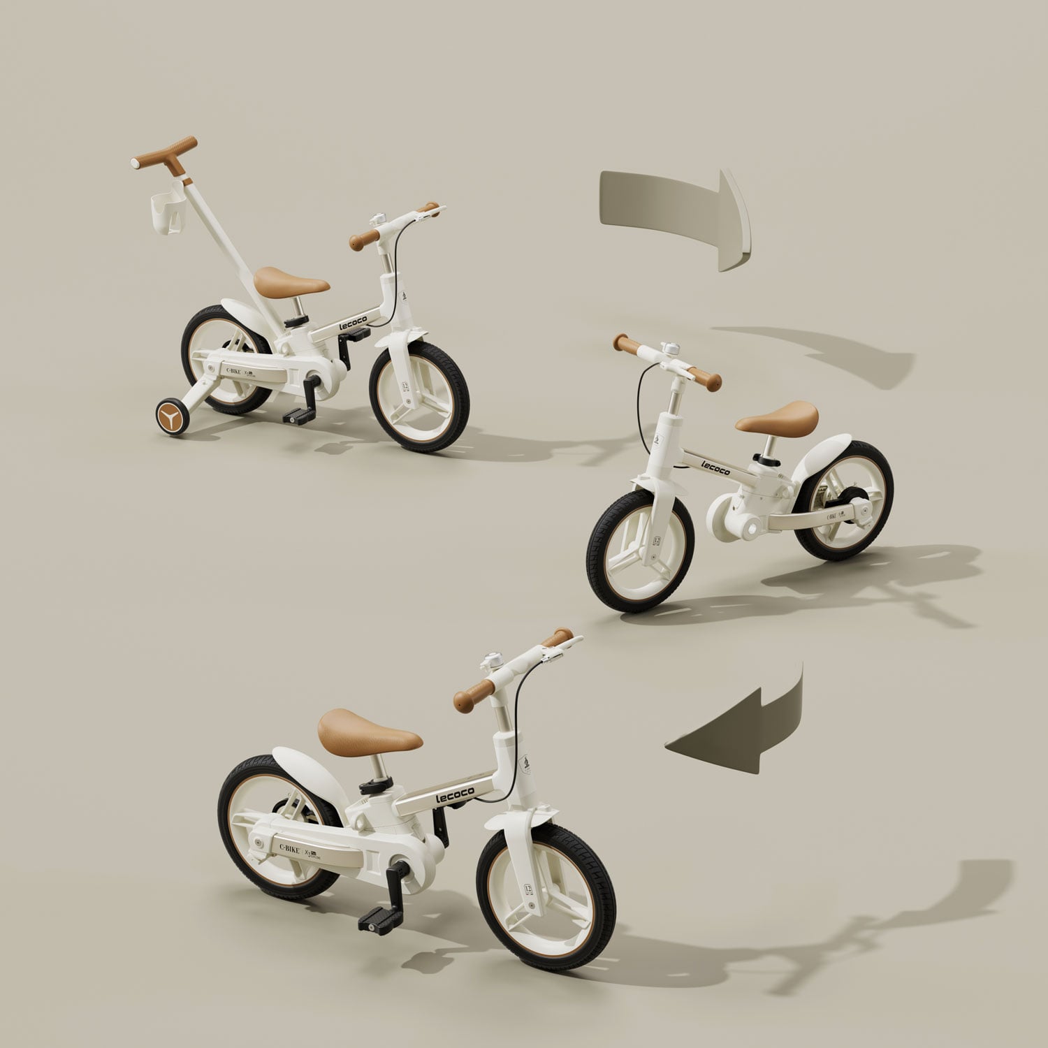 LECOCO C-Bike X3Plus - 5段階ベルトドライブ式キッズマルチ