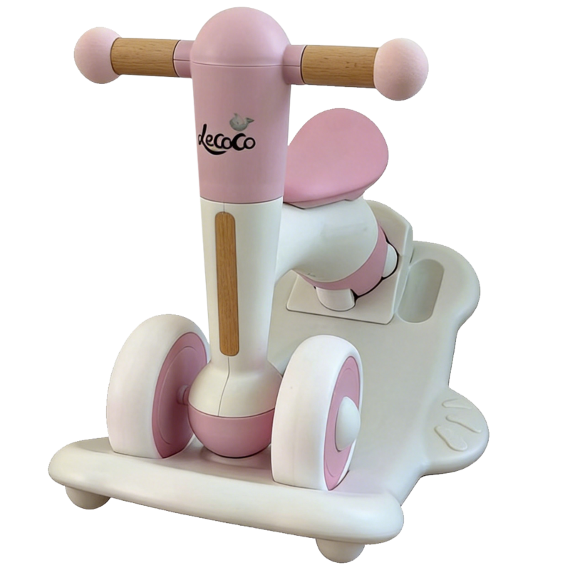 Caballo balancín de madera para niños pequeños – Juguete clásico para montar con respaldo seguro para juego en interiores