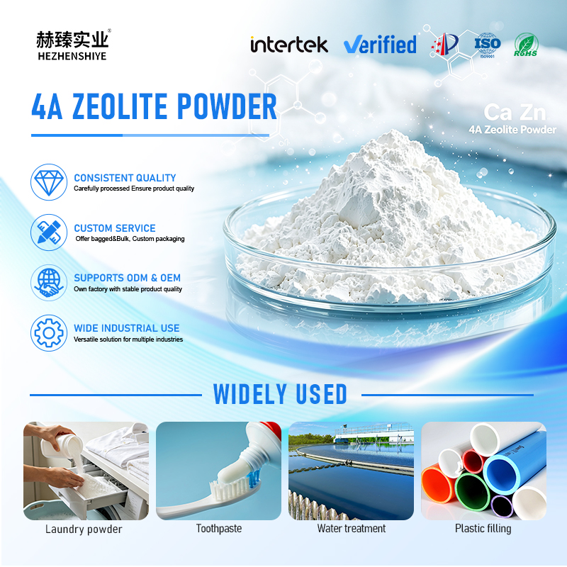 Heavy Metal Removal Expert High Porosity Structure Stable PH Value Industrial Filtration Active White Zeolite Powder 4A Zeolite