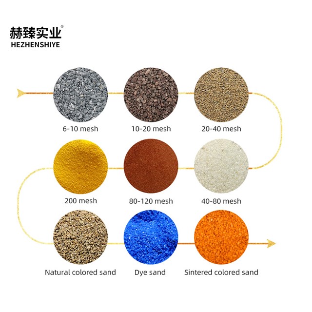 Wholesale Natural Color Sand 40-80 Mesh Bright Color Wear-resistant Fish tank Landscape
