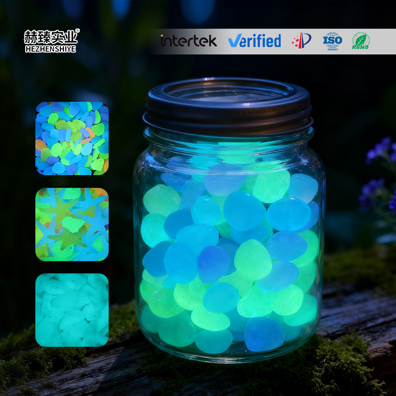 Natural Texture Ceramic Luminous Stone, Colorful Transparent Resin Glow Stone for Pool Landscape, Crafts Decor, Fluorescent Pebbles Direct Sale