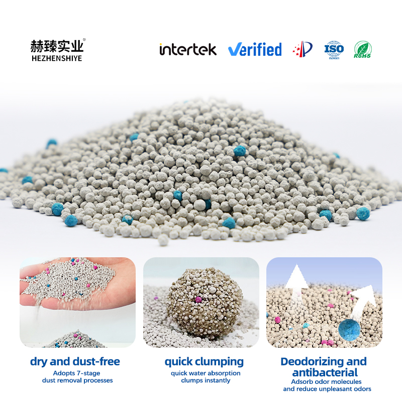 High Quality Bentonite Ball Cat Litter Natural Sodium Bentonite Mineral Cat Litter Strong Clumping High Adsorption Deodorizing Cat Litter Pet Cleaning Products Wholesale Customization