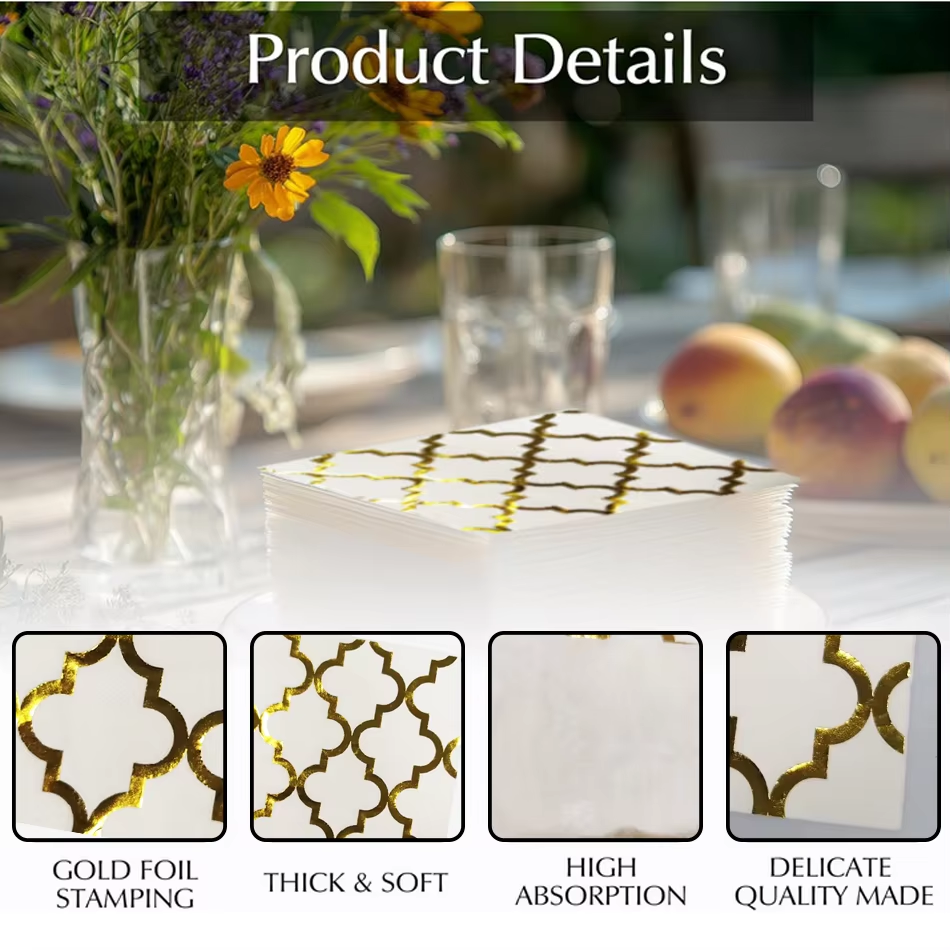 How should buyers test paper table cloth strength, absorbency and finish?