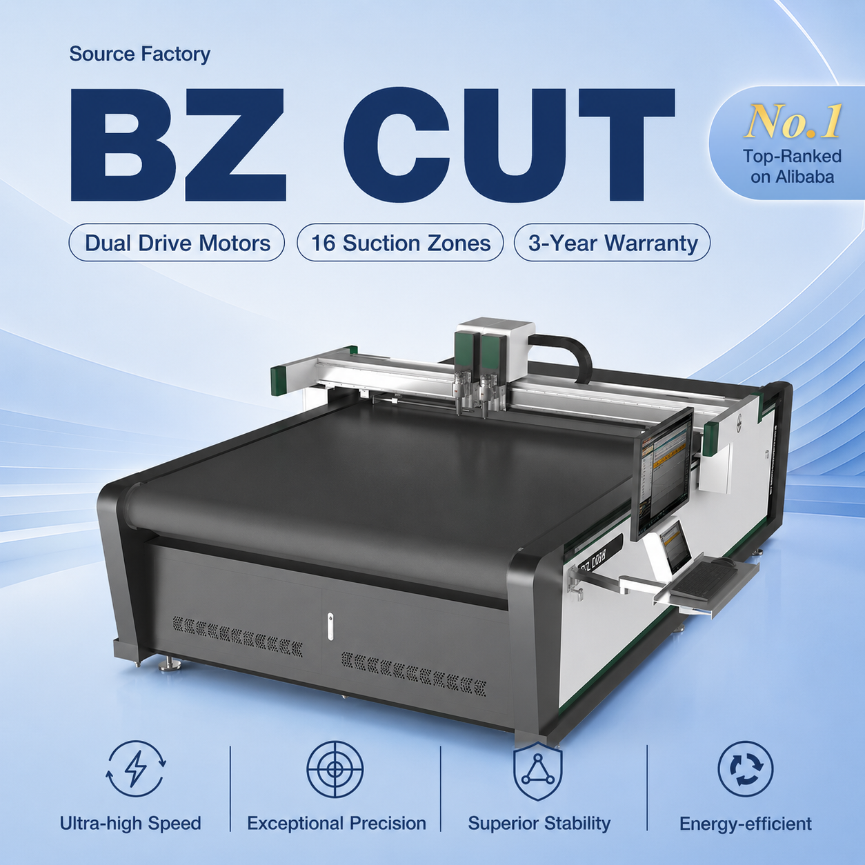 Populaire automatische CNC-textielstofsnijder, stofsnijsmachine