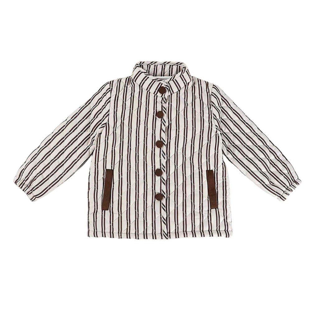 Childrens Striped Quilted Jacket Lightweight Warm Winter Coat for Boys
