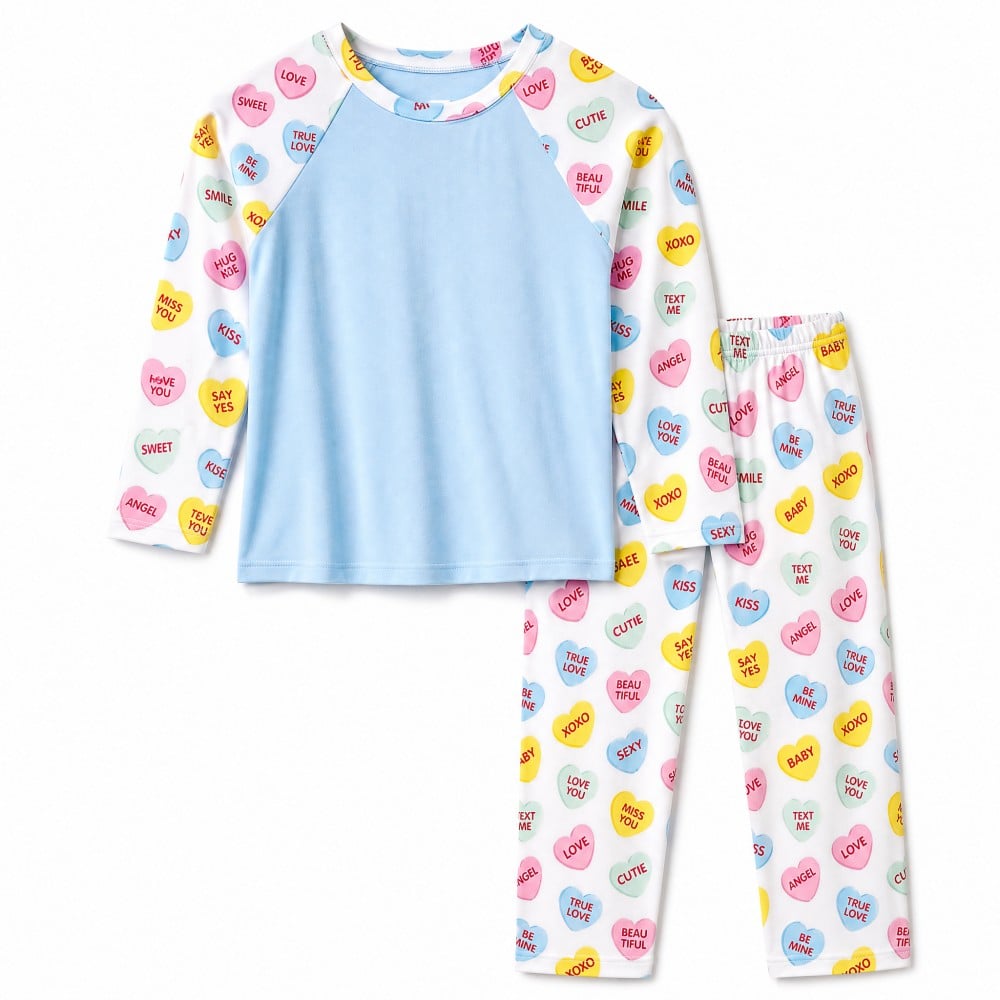 Valentine’s Day Heart Print Soft Touch Bamboo Viscose Boys Pajamas
