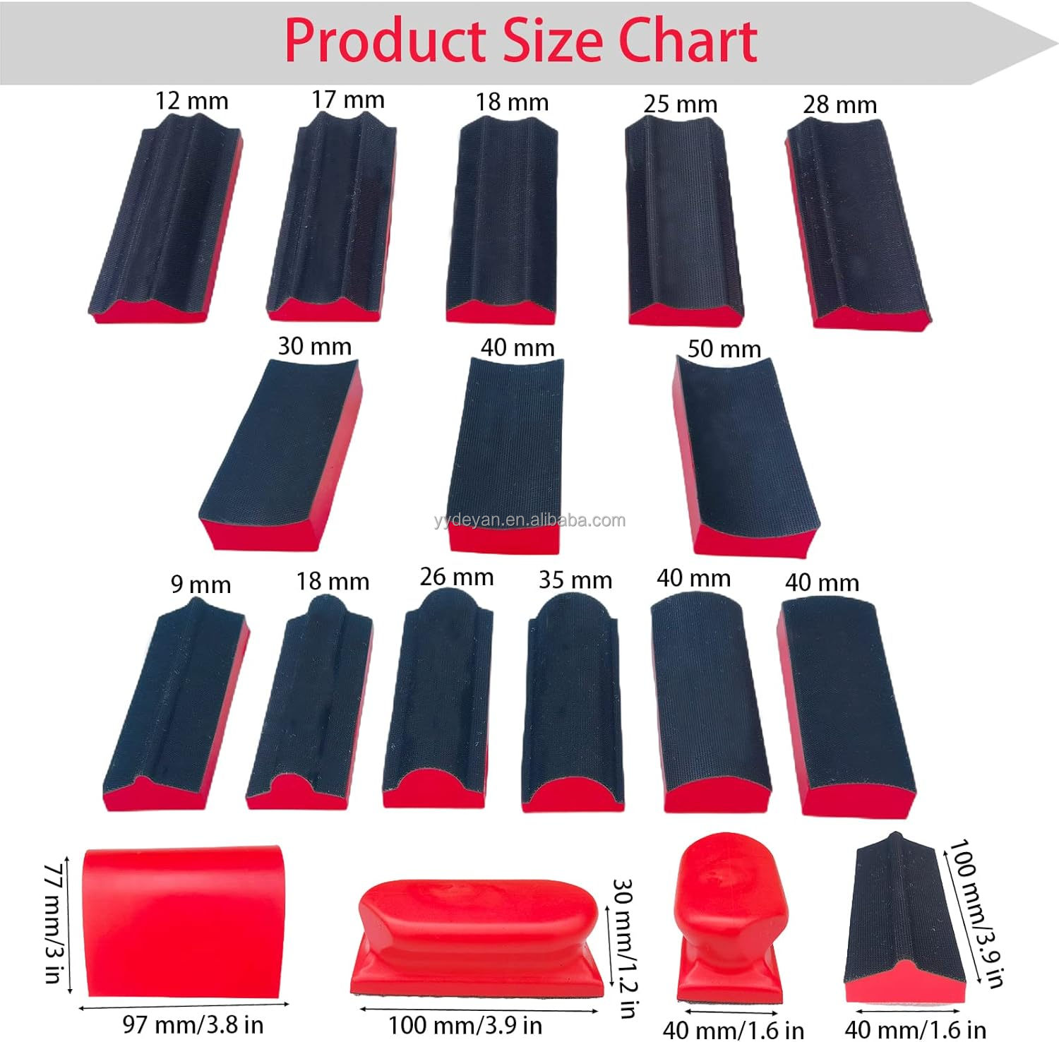 Factory Wholesale DIY 7pcs Yellow Hand Sanding Block Manual Block Set for Car Polishing, Woodworking, Painting manufacture