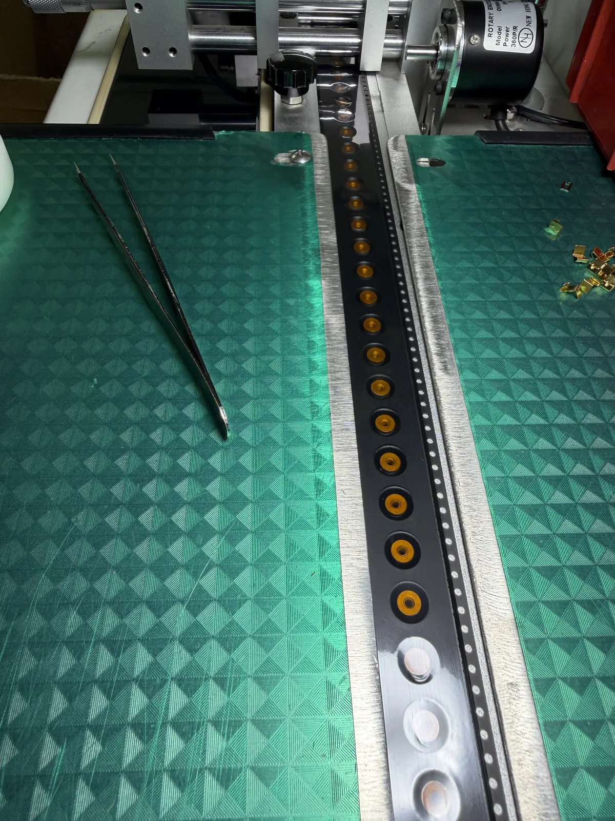 Visual inspection of PCB standoffs in tape-and-reel packing for missing parts and incorrect placement