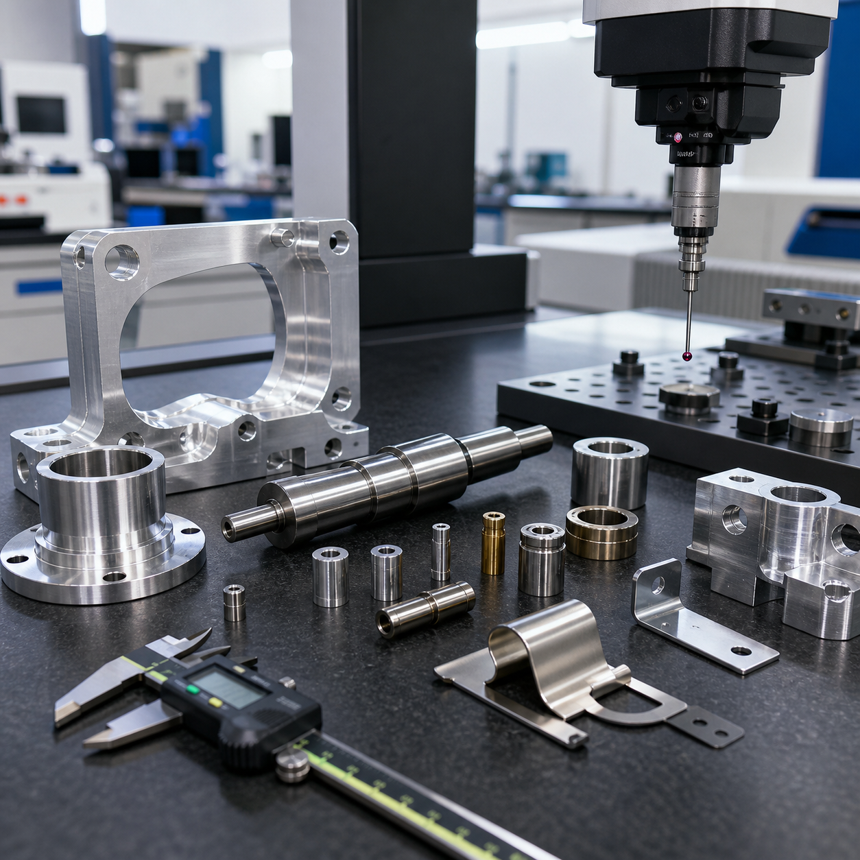 Precision machined robot metal parts inspection by Zhengna Technology