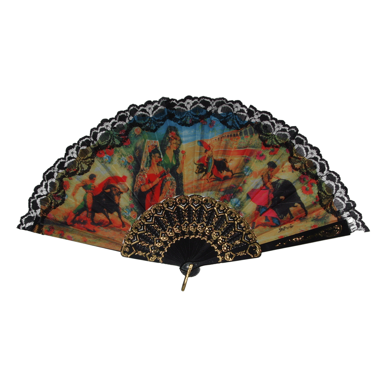 30cm Large Spanish Style Hand Fan – Vintage 
