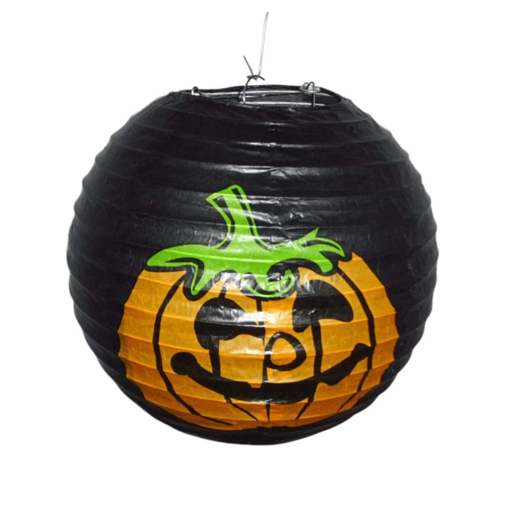 Black Pumpkin Printed Round Paper Lantern for Halloween Party Decoration