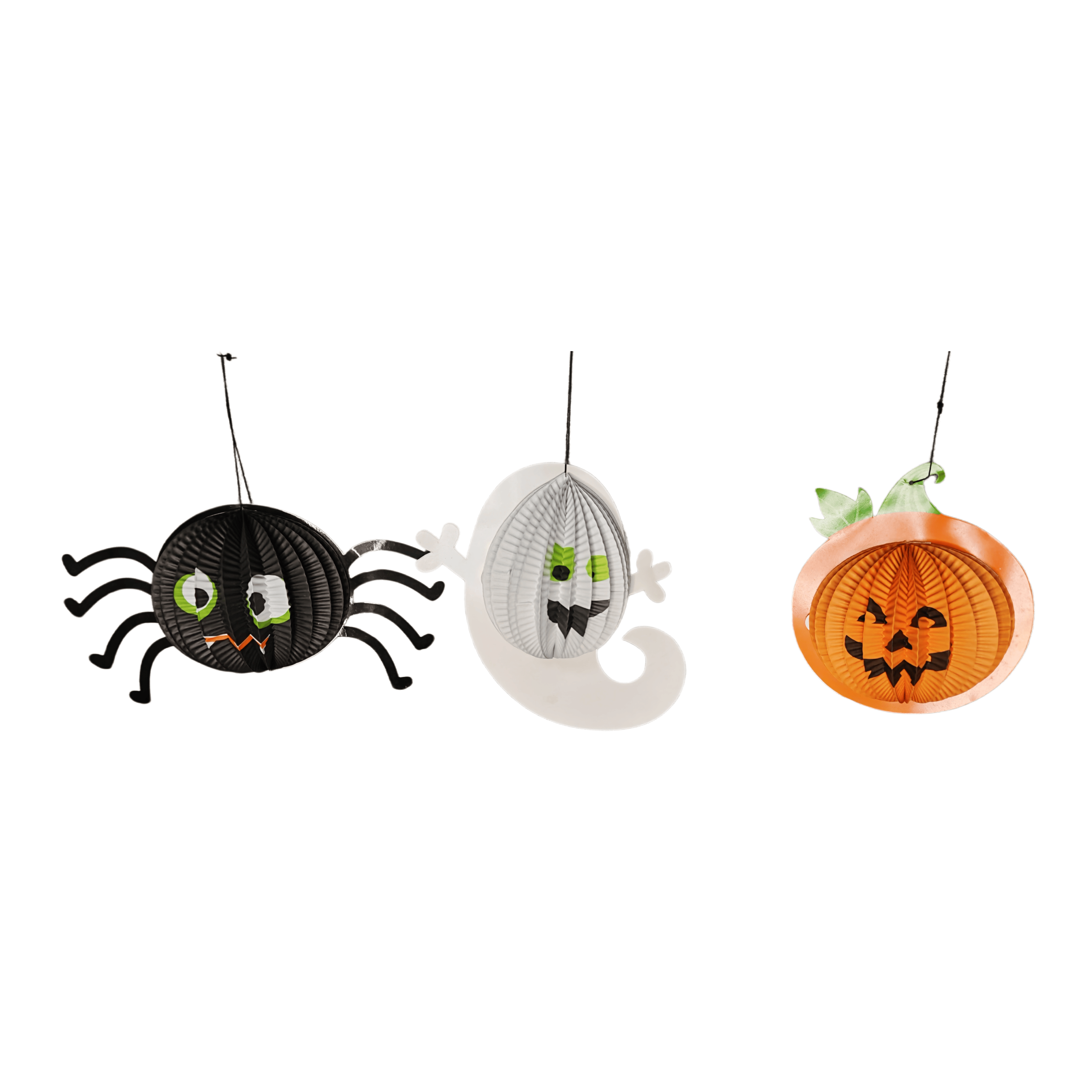 Halloween Decorative Paper Lantern Set of 3 – 3D Spider, Ghost, and Pumpkin for Party & Festival Decor