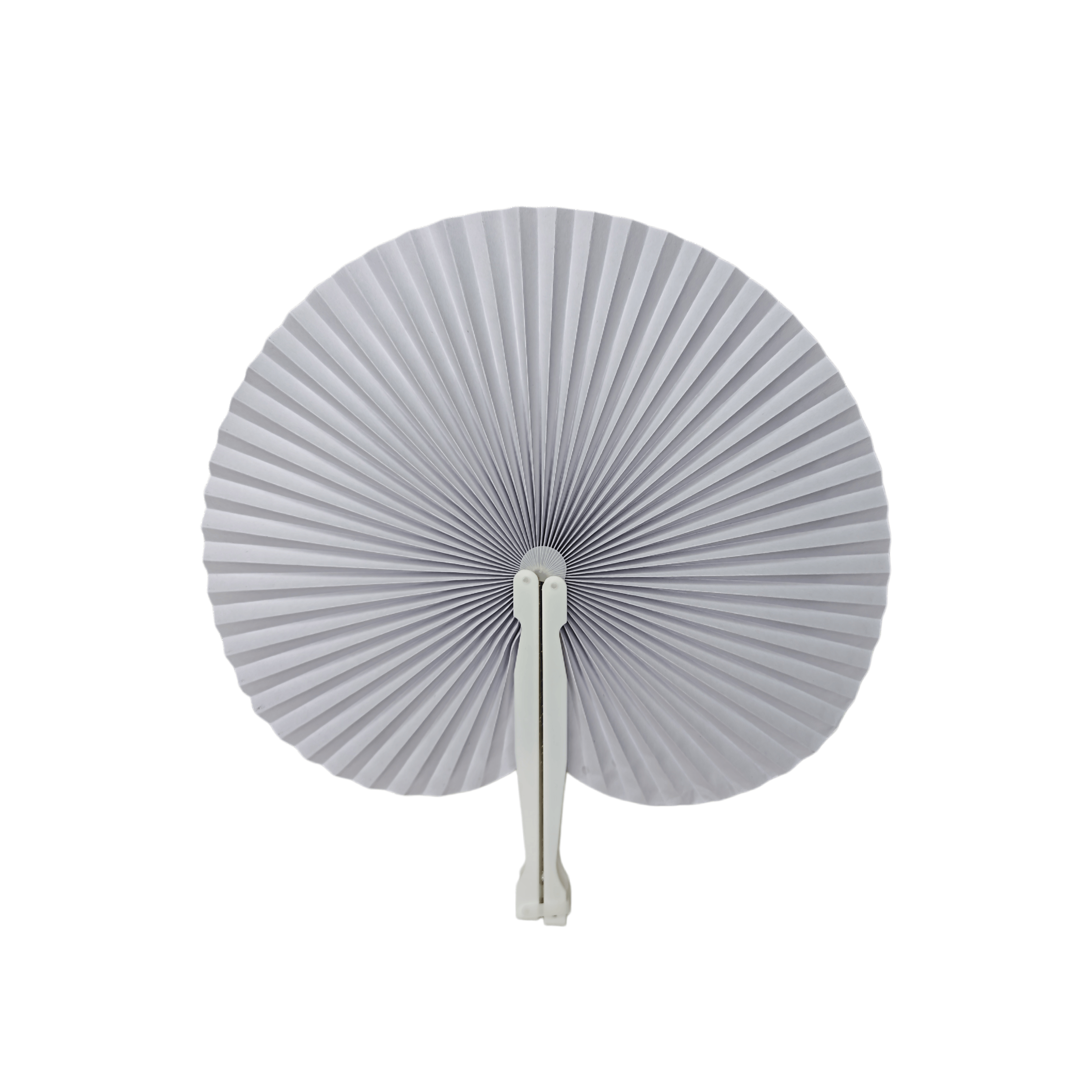 Blank White Paper Pocket Fan – Solid Color Round Folding Fan for DIY Crafts, Weddings & Local Promotional Imprinting