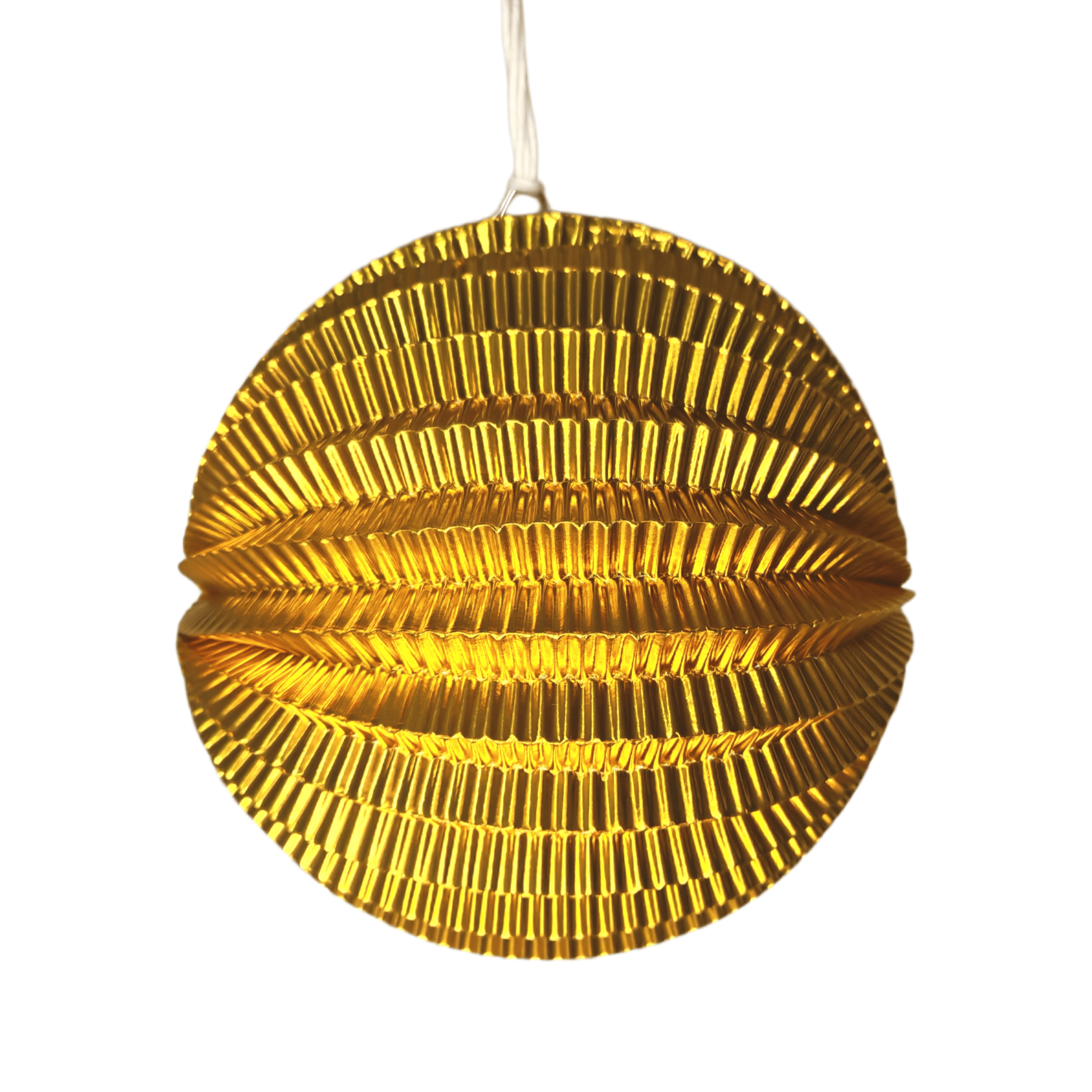 Wholesale Metallic Gold Accordion Paper Lantern – Premium Ribbed Hanging Decor for Weddings, New Year's Eve & Upscale Events