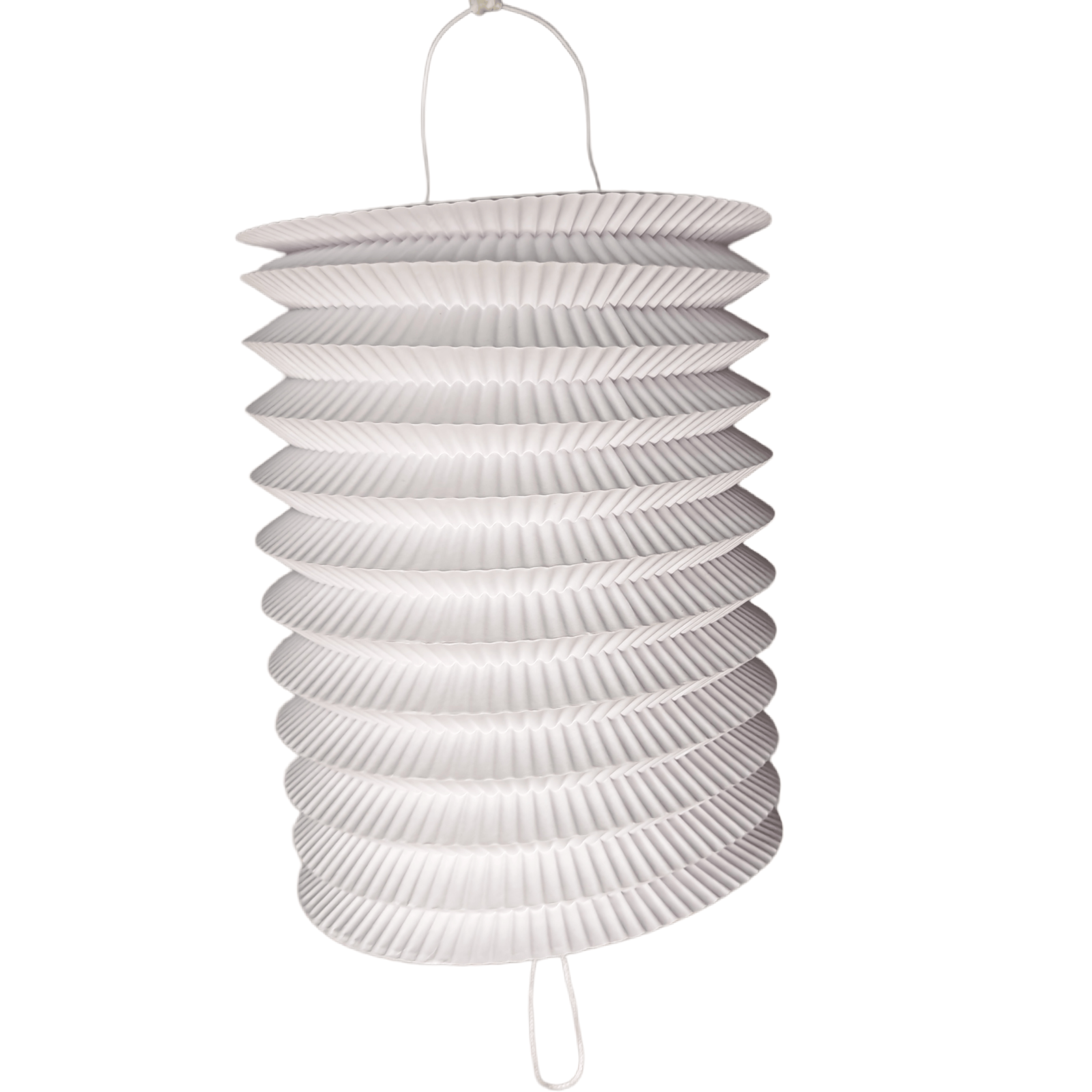 Pure White Cylindrical Accordion Paper Candle Lantern – Minimalist Hanging Decor for Weddings, DIY Crafts & Garden Events