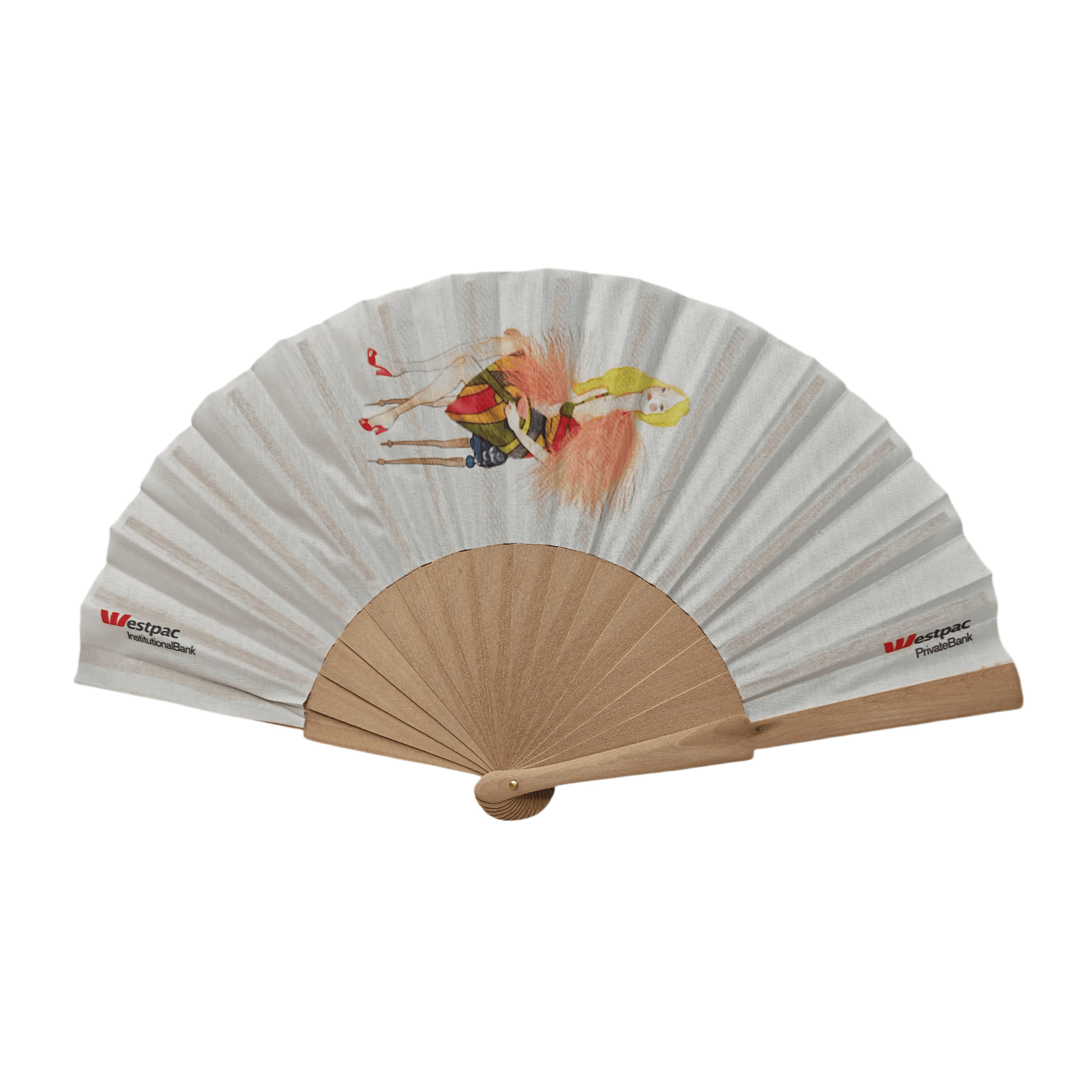 Custom Logo Fabric Wooden Hand Fan – Premium Branded Promotional Folding Fan with Gift Box for Corporate Events & Marketing Campaigns