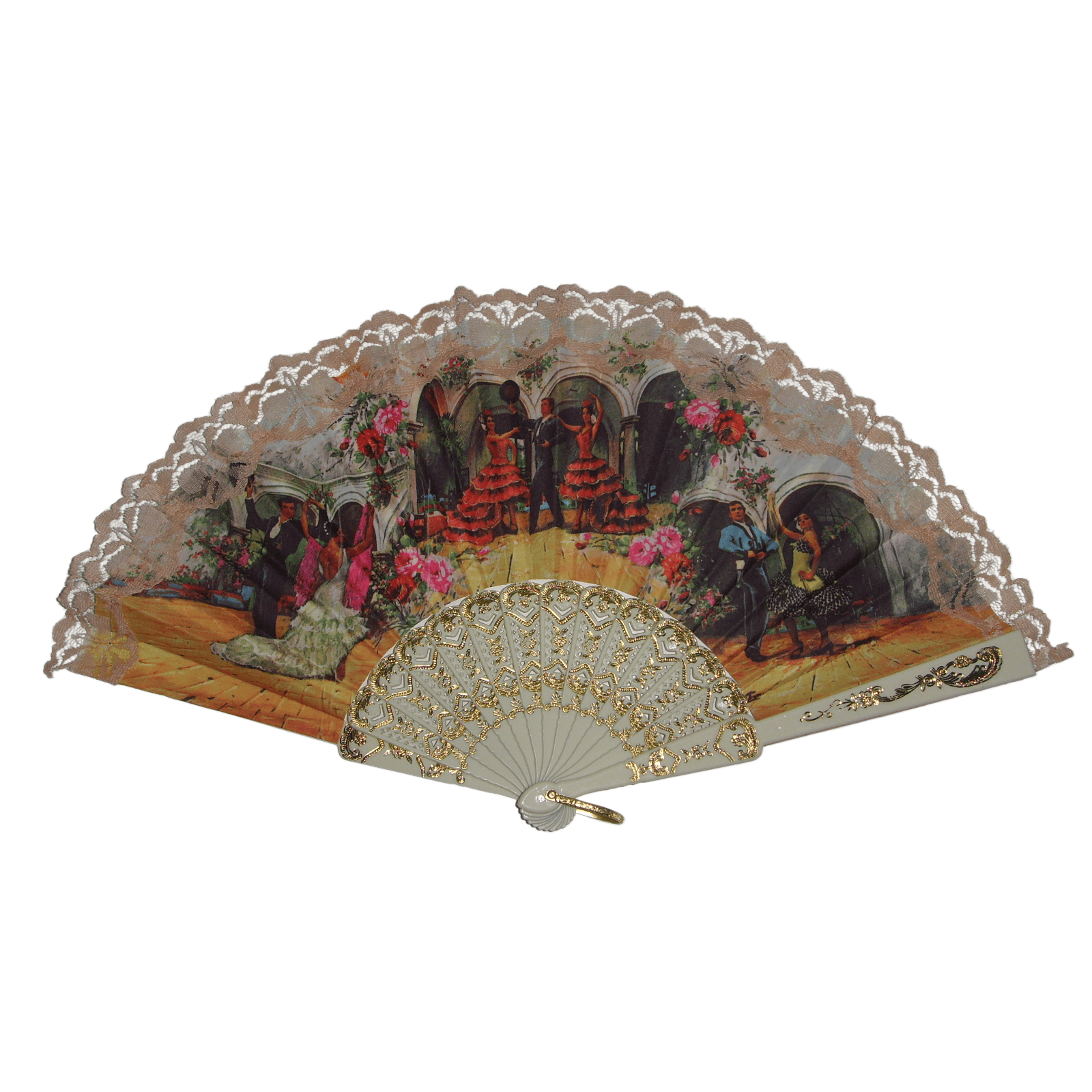30cm Large Spanish Style Hand Fan – Vintage 